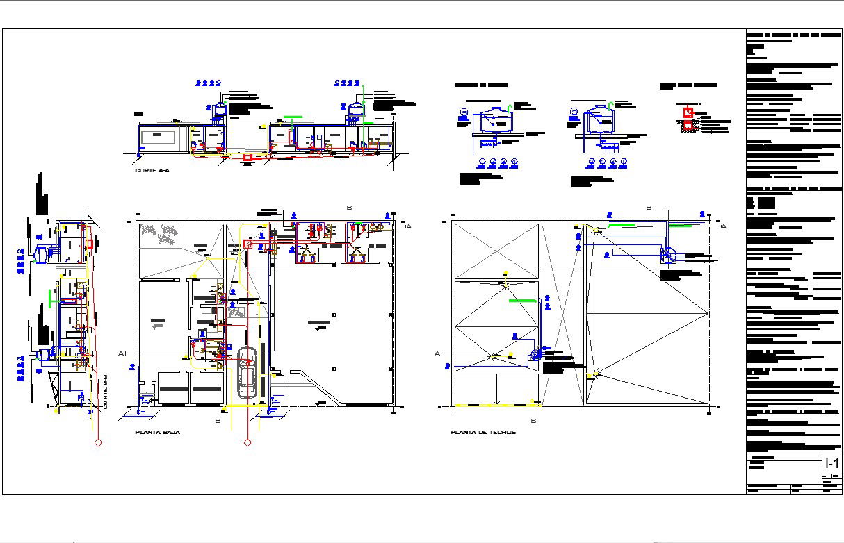 Plumbing and sewage system cad drawing and detail