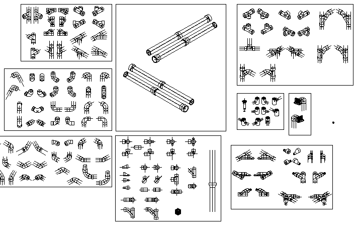 Plumbing equipment common blocks design dwg file