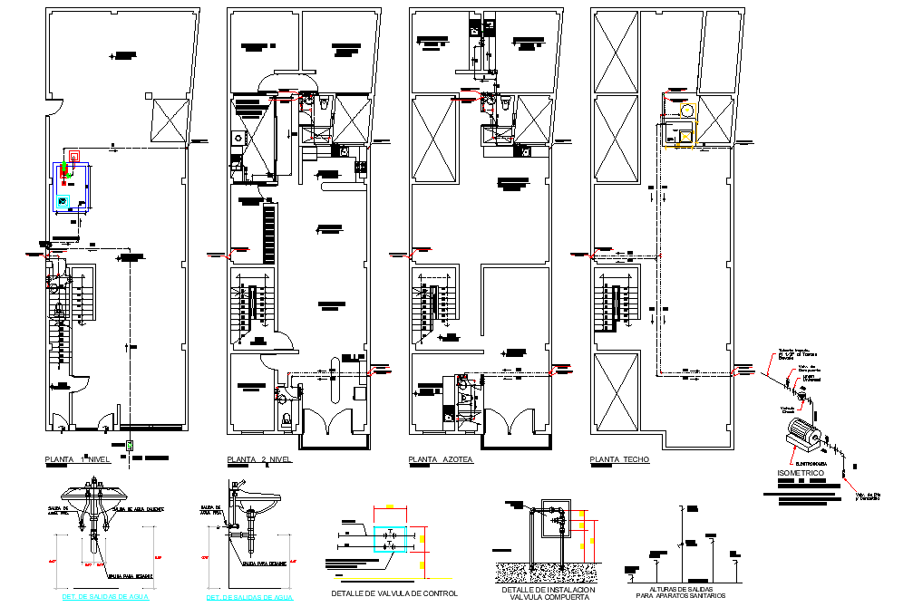 Plumbing sanitary Family health facilities plan autocad file