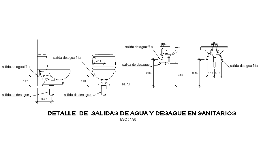 Plumbing sanitary detail