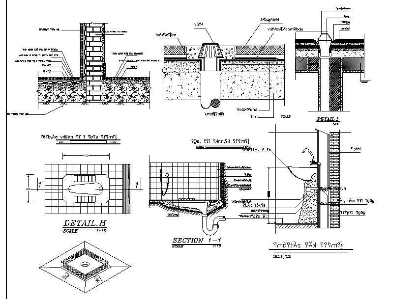 Plumbing sanitary plan and elevation detail dwg file