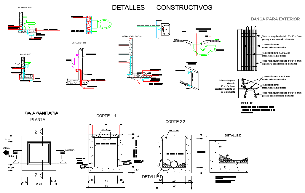 Plumbing sanitary plan and section detail dwg file