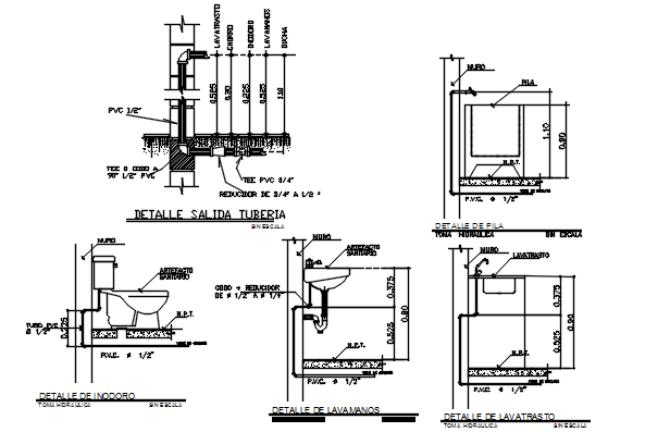 Plumbing sanitary section detail dwg file