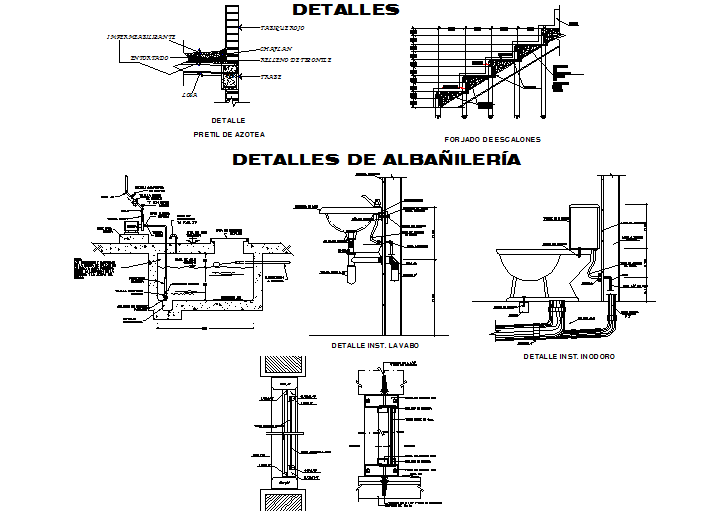 Plumbing sanitary section detail dwg file