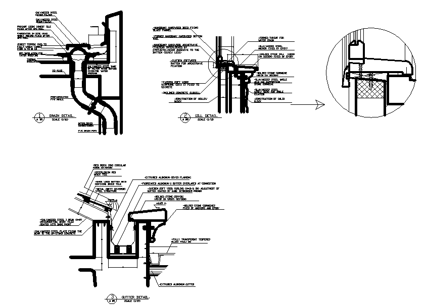 Plumbing sanitary section detail dwg file