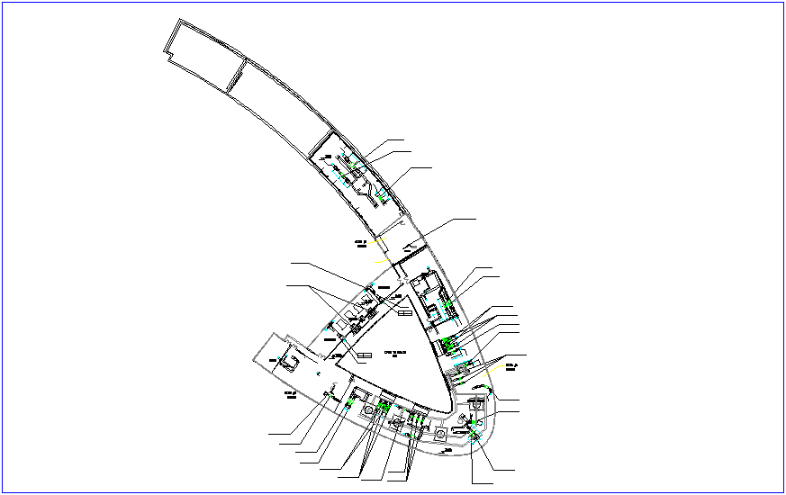 Plumbing view with outdoor cooling tower for apartment dwg file