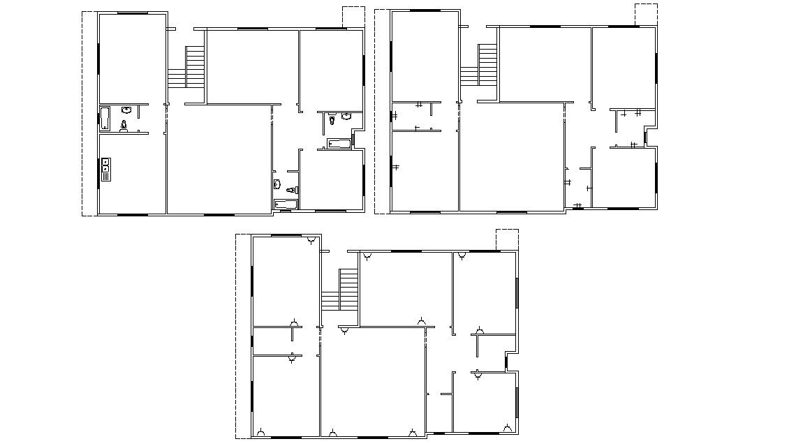 Plumbing And Electrical Plan Of Residential Building DWG File