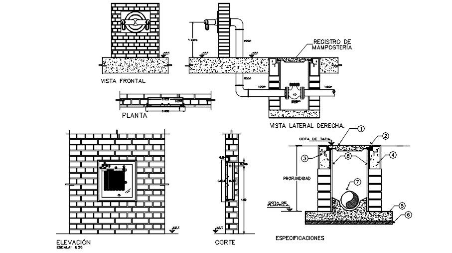 Plumbing Installation Building Section CAD Drawing Download DWG File