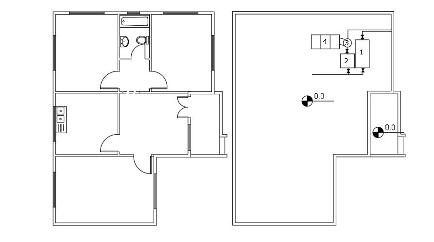 Plumbing Layout Of 10x13 Meter House Plan DWG File