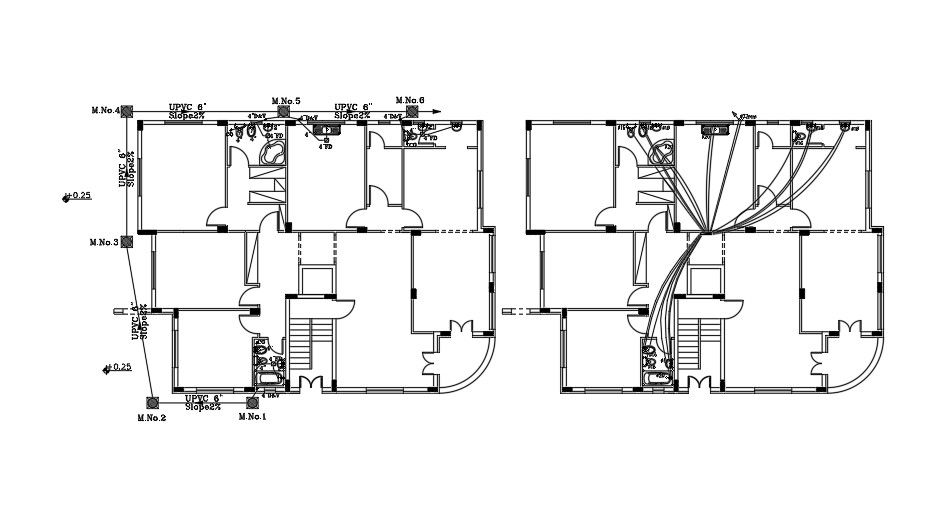 Plumbing Layout Of 15x14 Meter House Plan DWG File