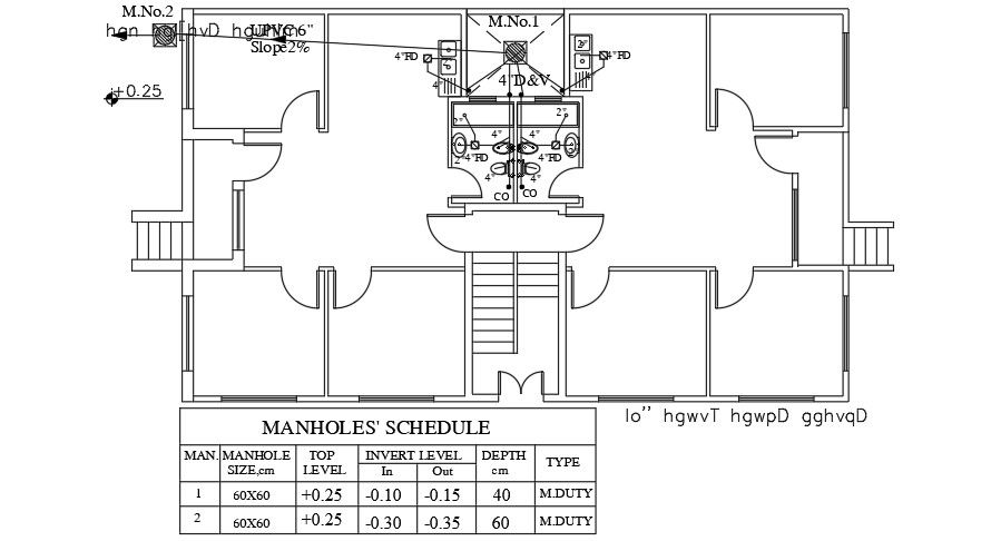Plumbing Layout Of 18x11 Meter Apartment Plan DWG File