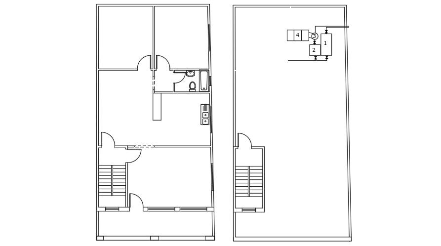 Plumbing Layout Of 9x18 Meter Apartment Plan DWG File