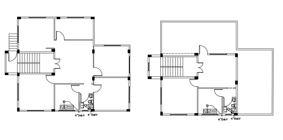Plumbing Layout Of House Plan DWG File