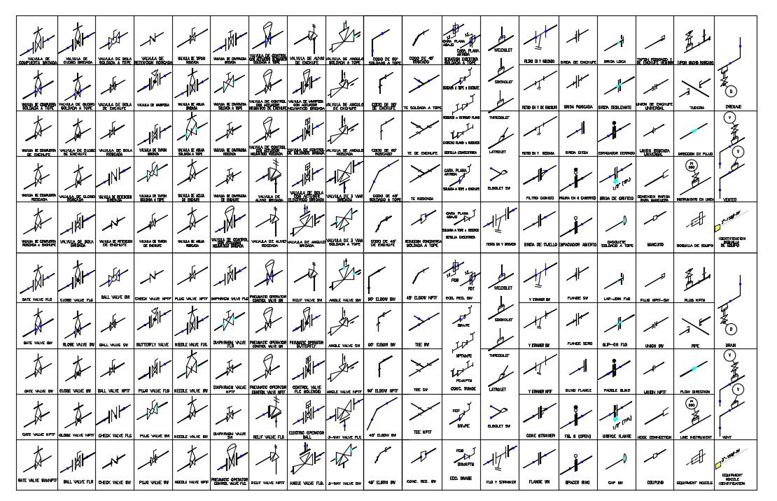 DWG AutoCAD File of Plumbing Pipe and Valve CAD Drawing Blocks