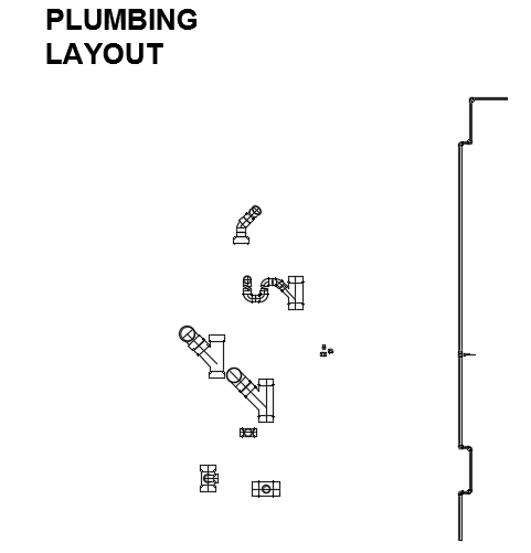 Plumbing layout AutoCAD drawing is given in this file