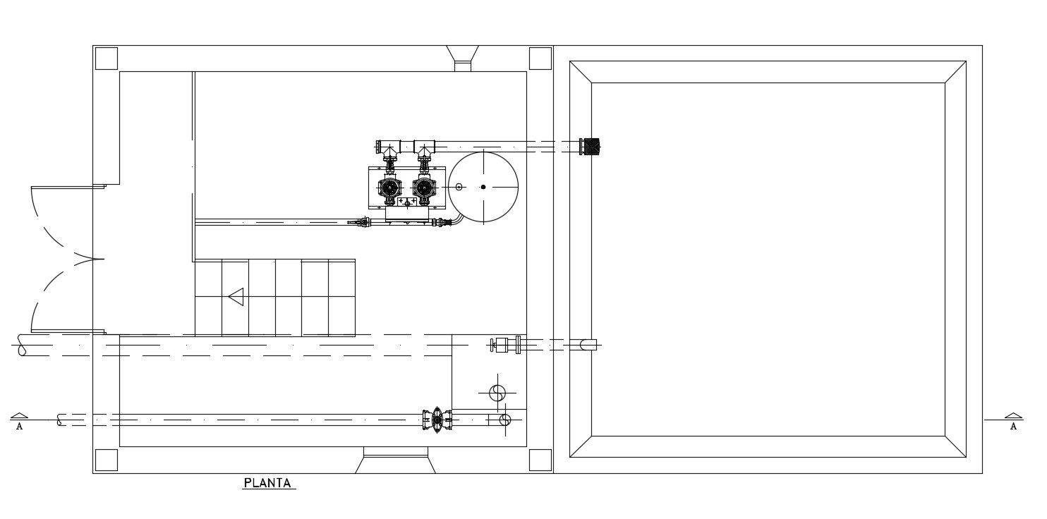 Plumbing plan of 12x15m house building, 12x15m house plan, G+2 house building, Autocad drawing file, 2D Autocad drawing model, 2D Autocad model, DWG drawing file. Download the Autocad model.