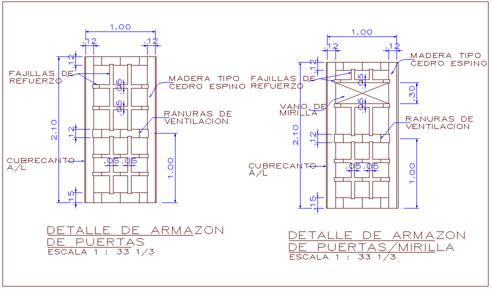 Plywood door design with frame