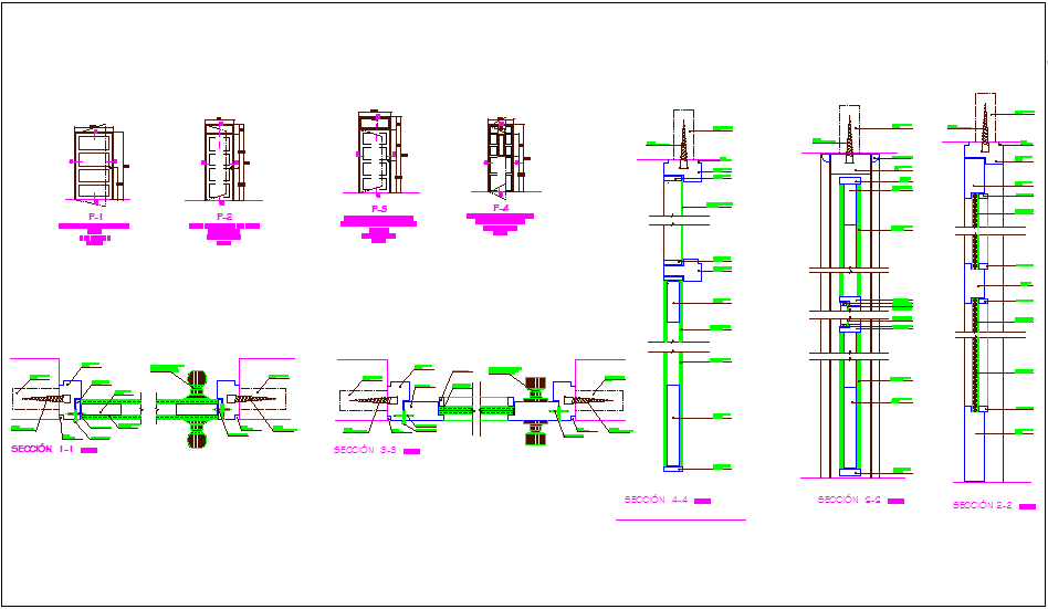 Plywood door design with sectional view