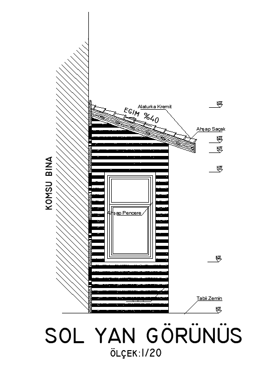 Police station left side view cad drawing is given in this cad file. Download this 2d cad file now.