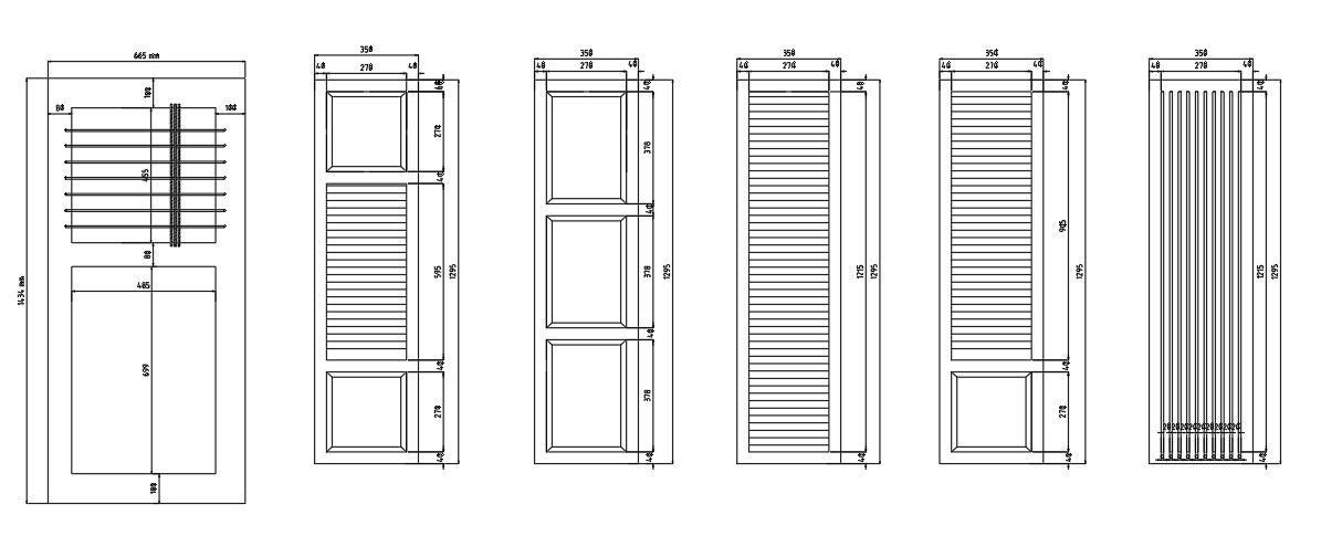 Pooja room CAD door design drawing for architects interior planners
