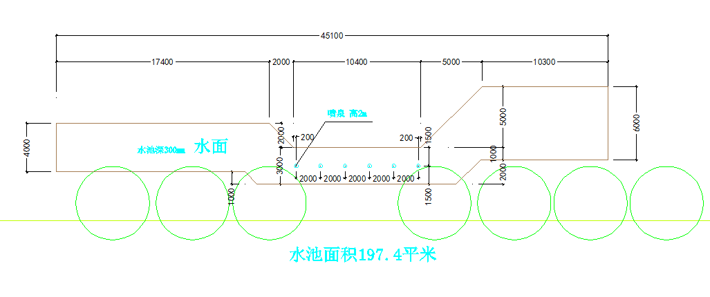 Pool area in autocad file Detail