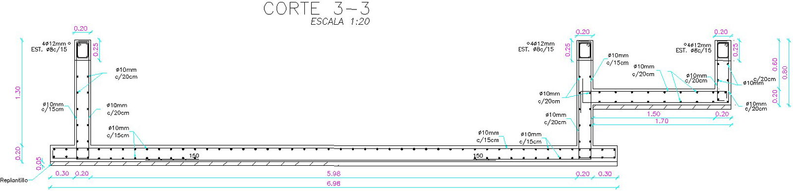 Pool plan Section Details.