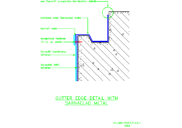 Pools membrane placement details 
