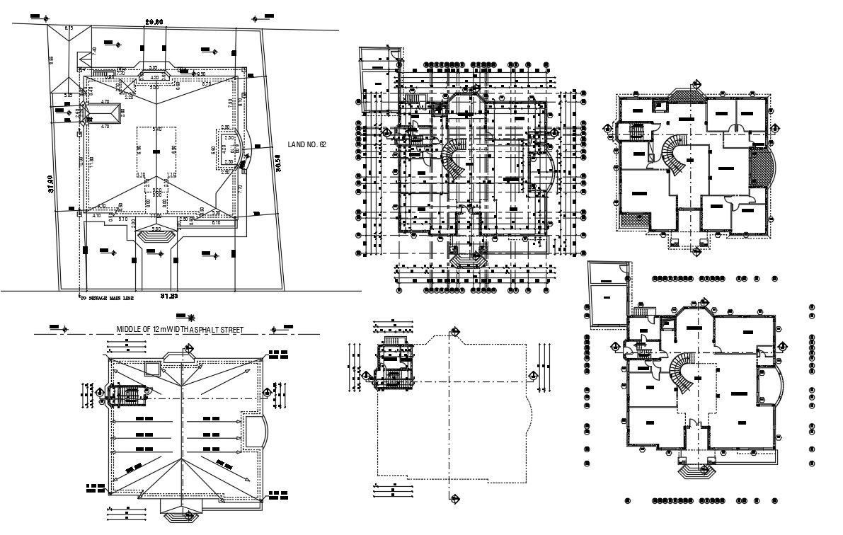 Porch Bungalow Working Plan With Dimension CAD Drawing