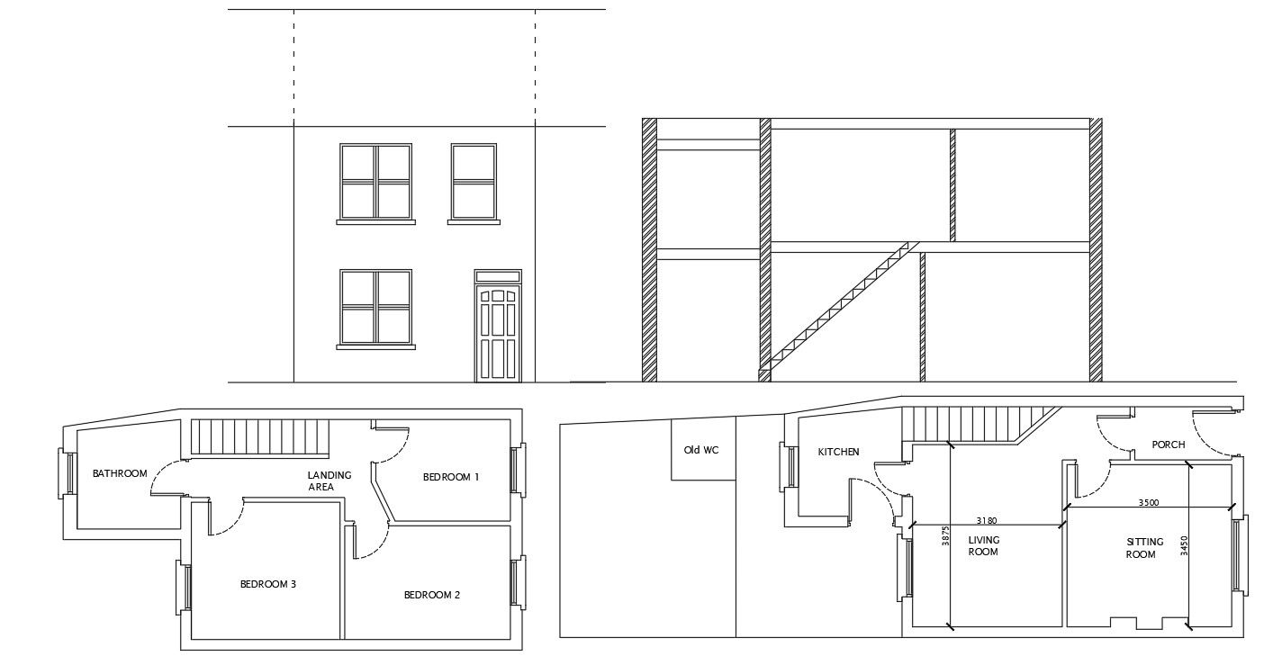 Porch House plan design of AutoCAD File
