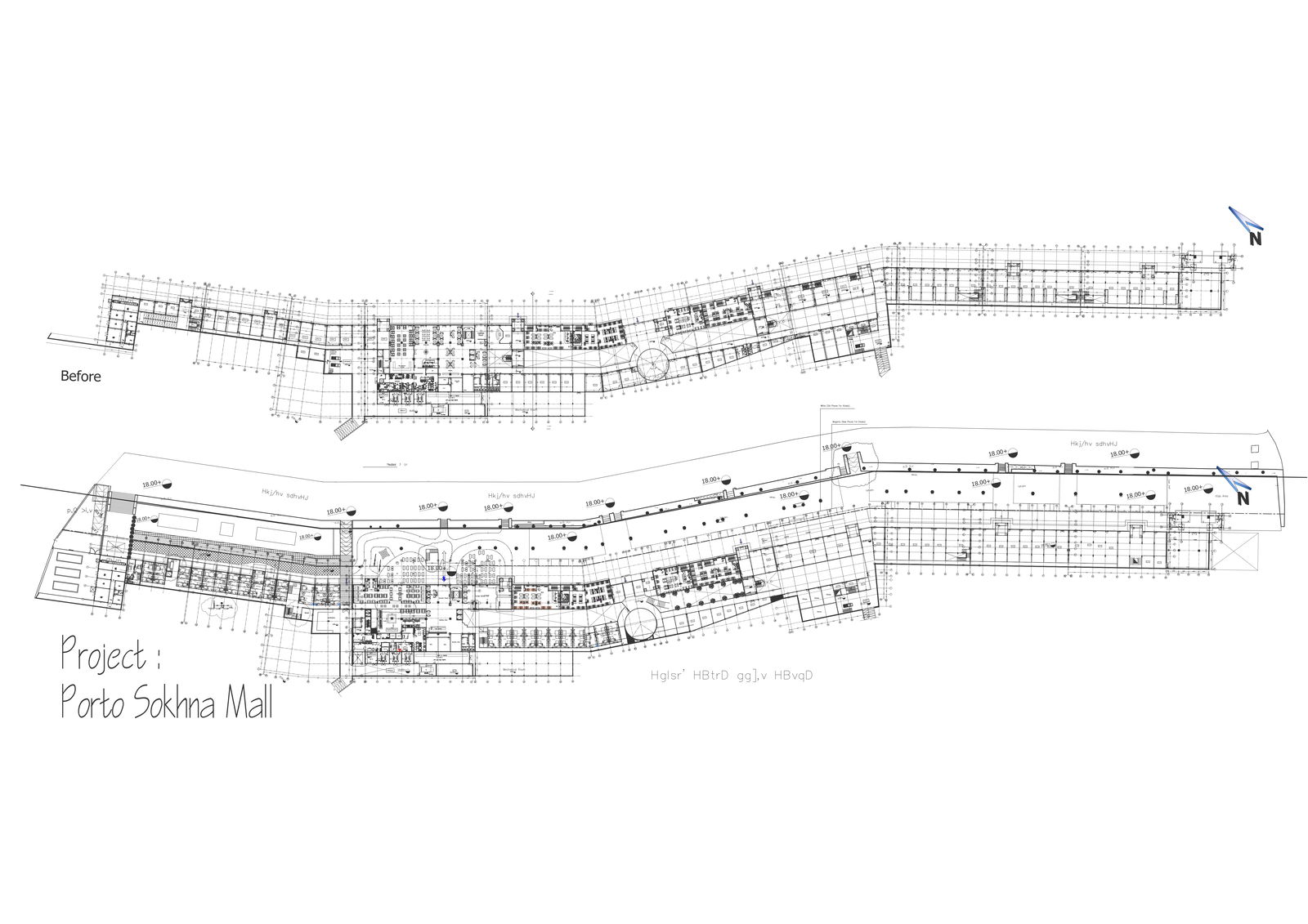 Porto sokhna mall design with detailed dimension and other details dwg autocad drawing .