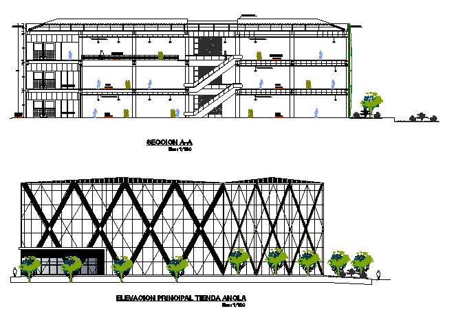 Posh shopping center elevation details