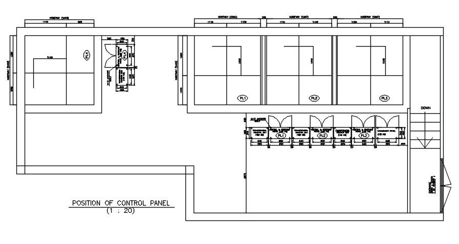 Position of control panel section details AutoCAD DWG 2D drawing file is provided.Download the AutoCAD 2D DWG file.