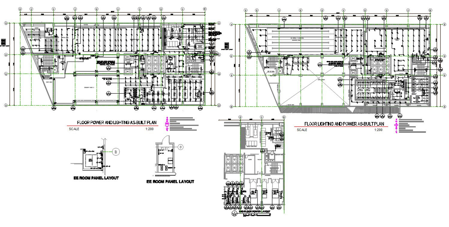 Power And Lighting Floor Plan AutoCAD File