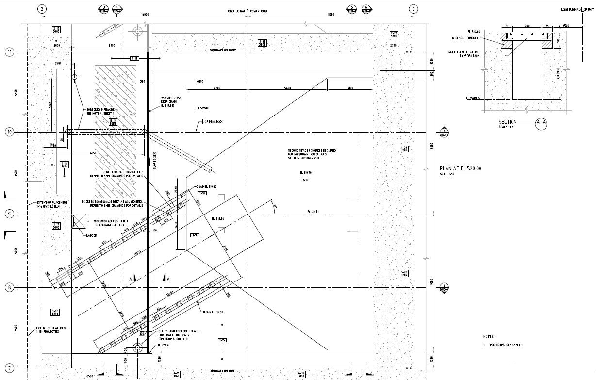 Power House Forebay Design Layout Plan