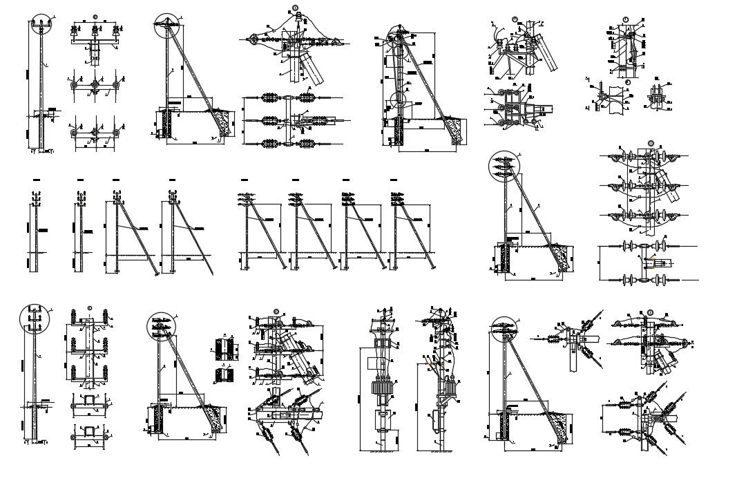 Power Line Support AutoCAD drawings
