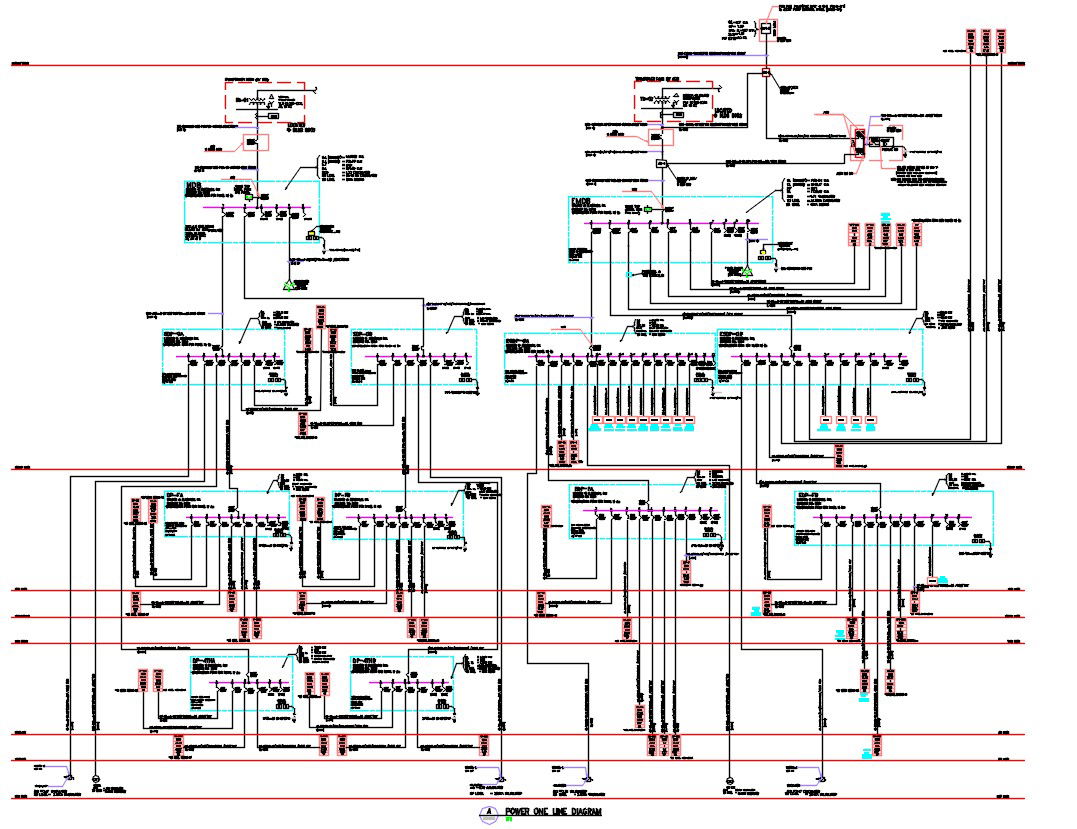 Power System One Line Diagram DWG File