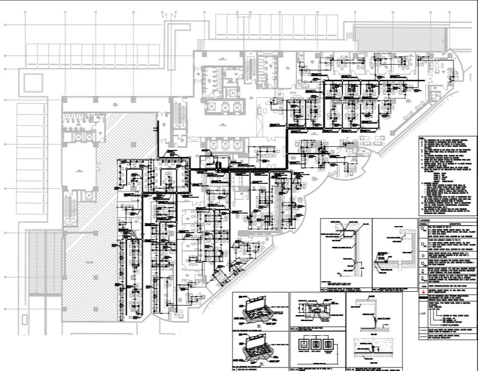 Power layout of commercial building with all detail and description