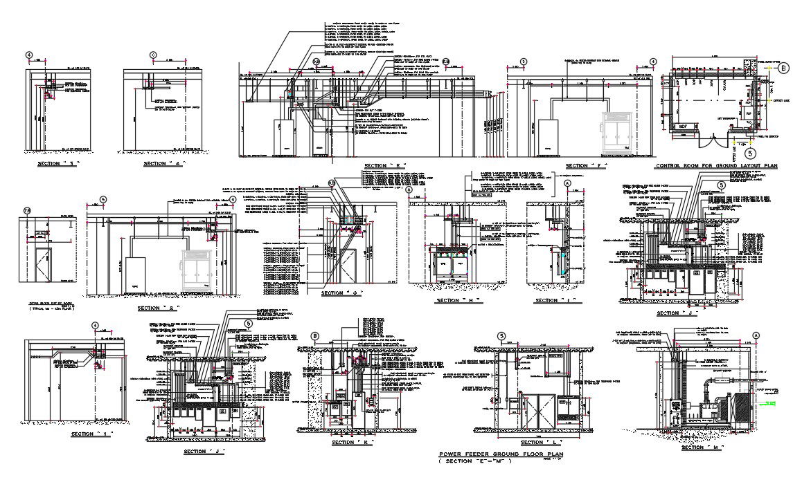 Power Feeder Section Drawing DWG File