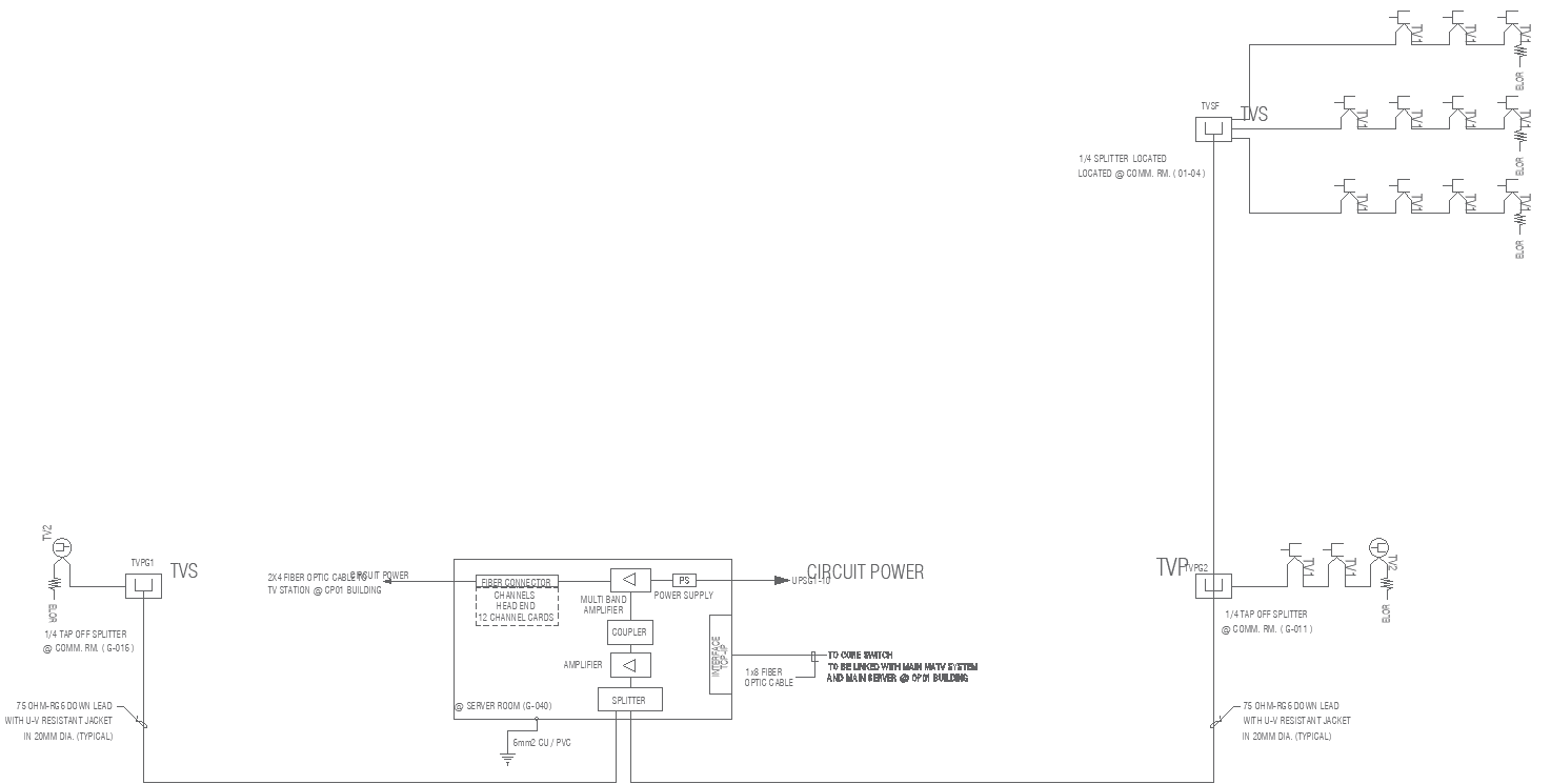 Power circuit layout all electric detail DWG AutoCAD drawing