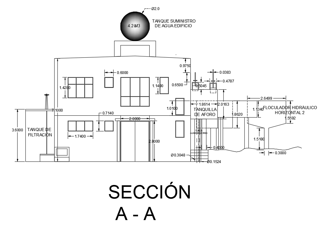 Powerhouse elevation detail drawing derived in this AutoCAD file. Download this 2d autocad drawing file.