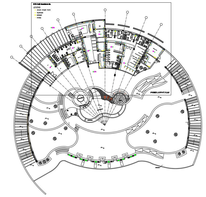 Power layout plan in detail AutoCAD 2D drawing, dwg file, CAD file
