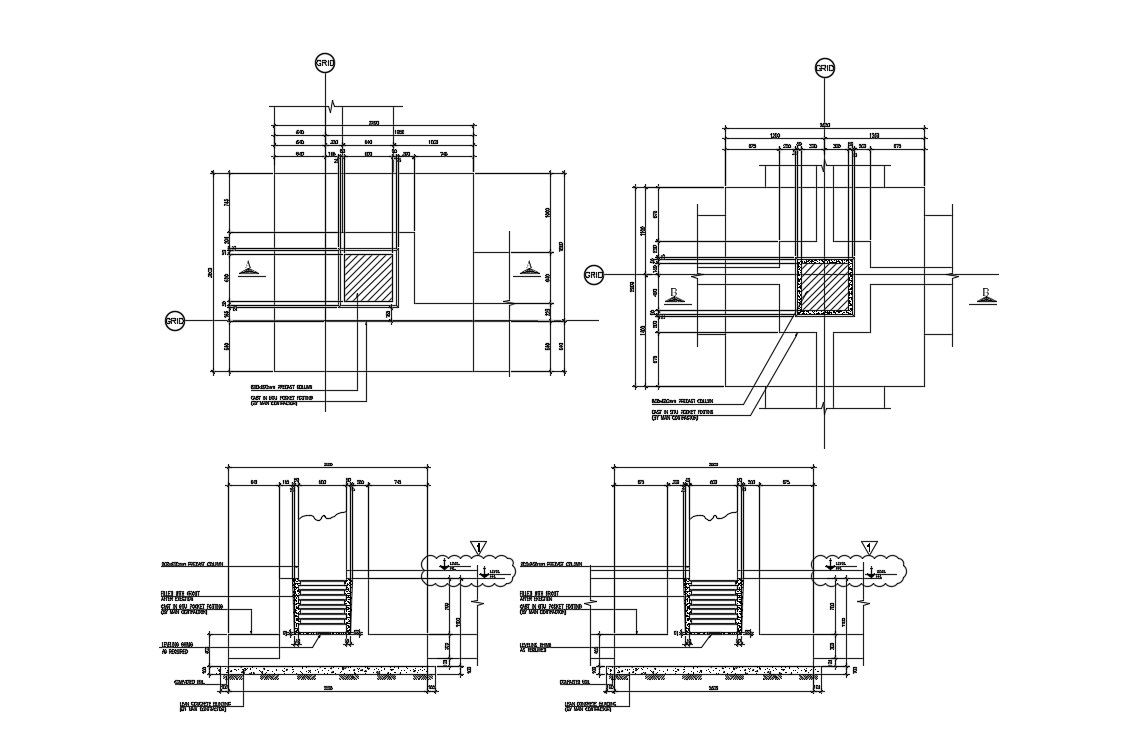 Precast Column Design DWG File