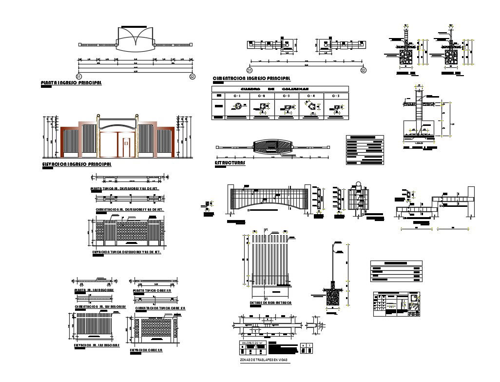 Prefabricate concrete panel, gate and fences detailed architecture project dwg file