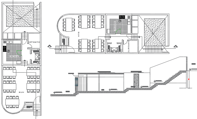 Premise multi-use plan detail dwg file