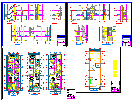 Presentation layout of Multi family housing design drawing