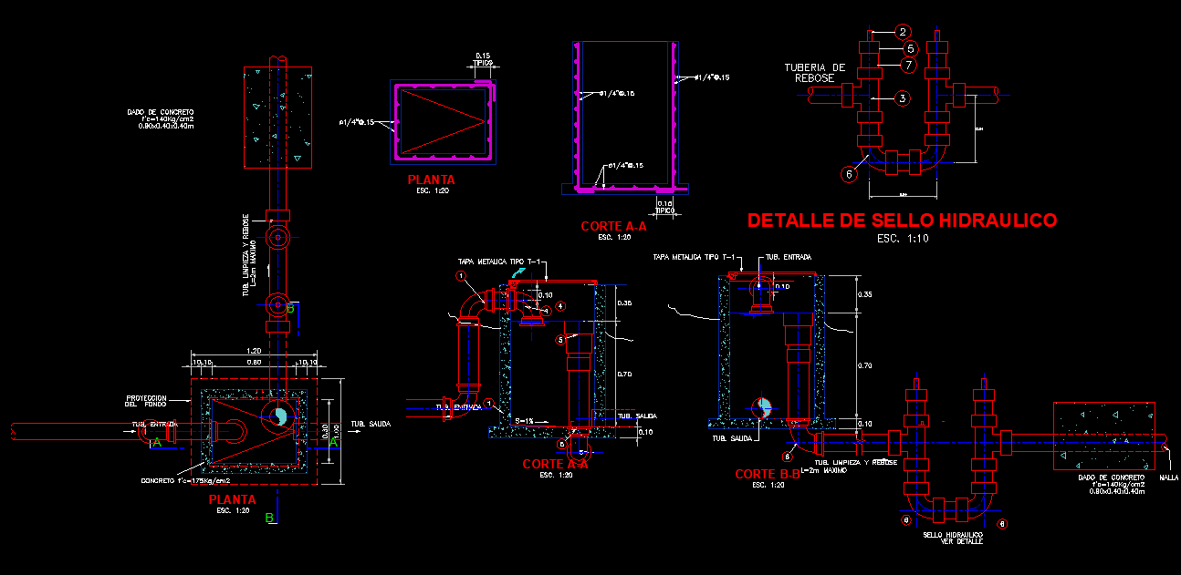 Pressure rupture chamber plan detail dwg file