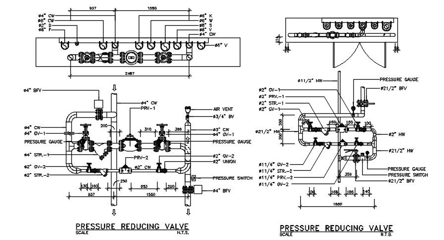 Pressure Reducing Valve CAD Drawing DWG File