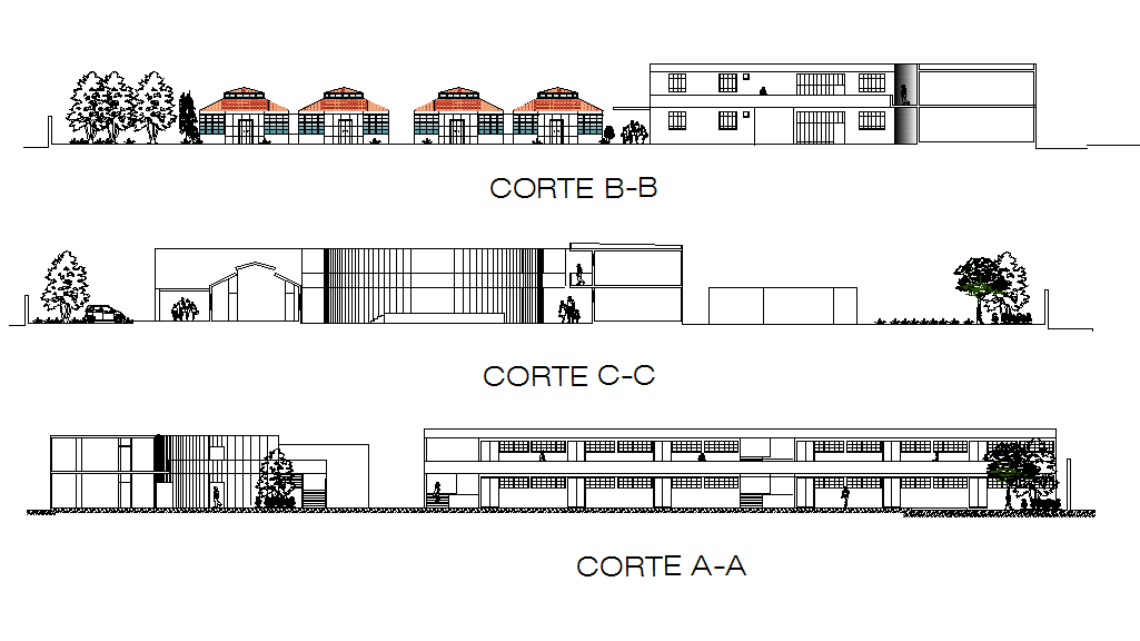 Primary school section detail dwg file