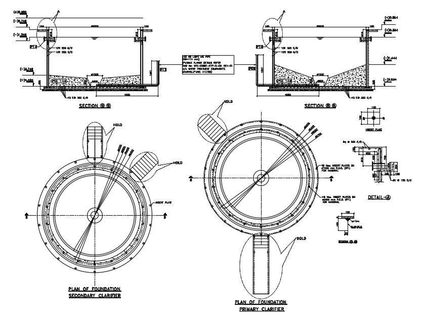 Primary clarifier detailed drawing specified in this AutoCAD drawing file. Download this 2d AutoCAD drawing file.