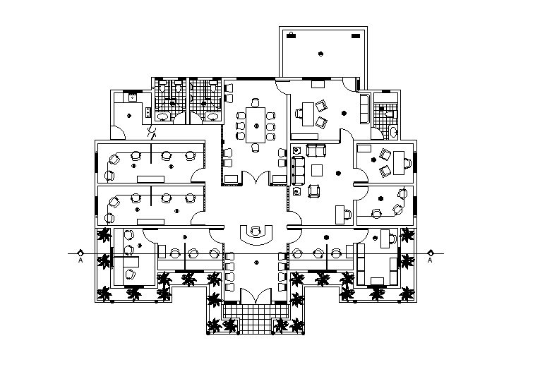 Private Office Floor Plan 2D DWG AutoCAD CAD Block